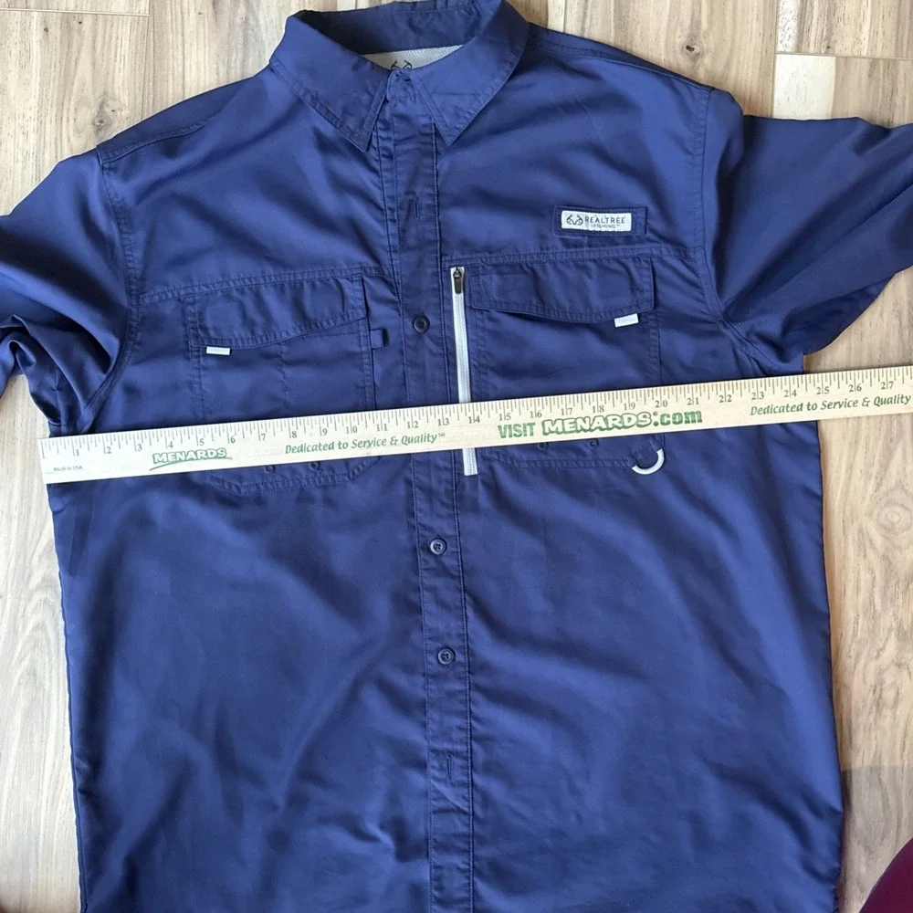 RealTree Fishing Windbreaker Zip Jacket Size L Patriot Blue Fly Fishing‎ Blue